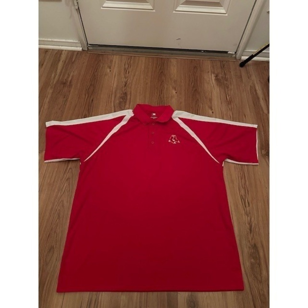 Boston Red‎ Sox Polo Shirt Mens XL Red MLB Baseball Short Sleeve Athletic